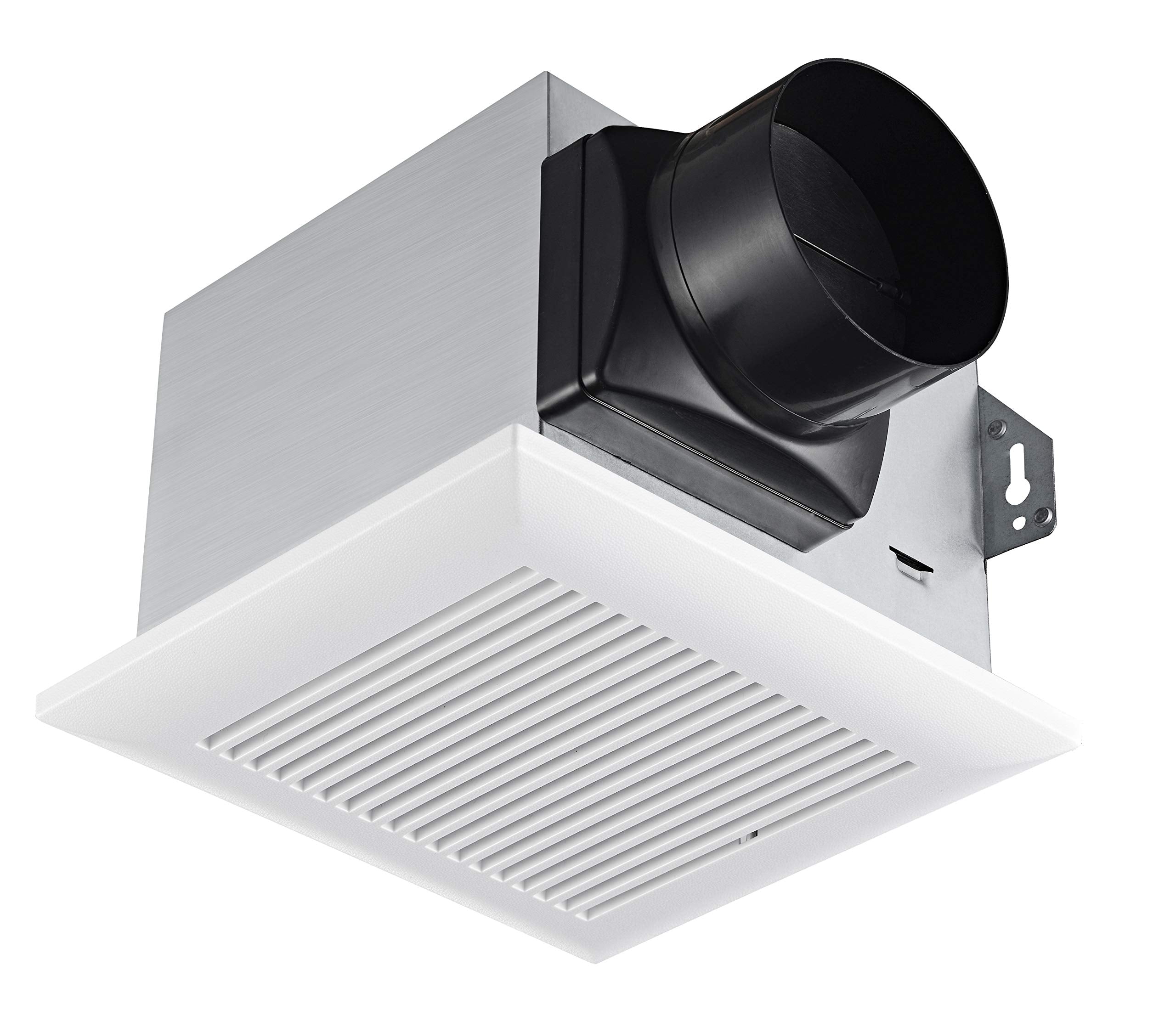 Tech Drive quiet bathroom exhaust fan front view showing compact ceiling unit for efficient moisture removal