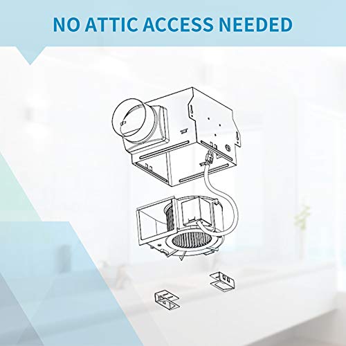 Tech Drive quiet bathroom exhaust fan installation-kit image helps planning from ceiling