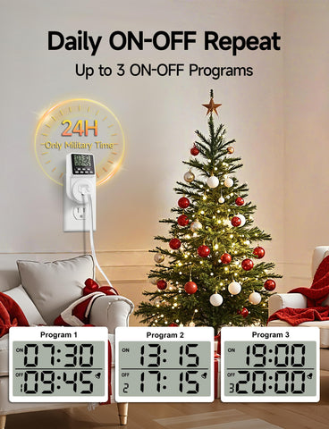 Techbee outlet timer countdown display for precise auto-off timing.