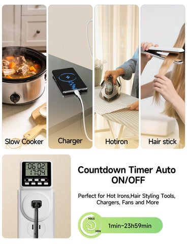 Techbee timer button close-up emphasizes simple operation.