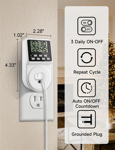 Techbee timer in use with lamps shows flexible energy savings.
