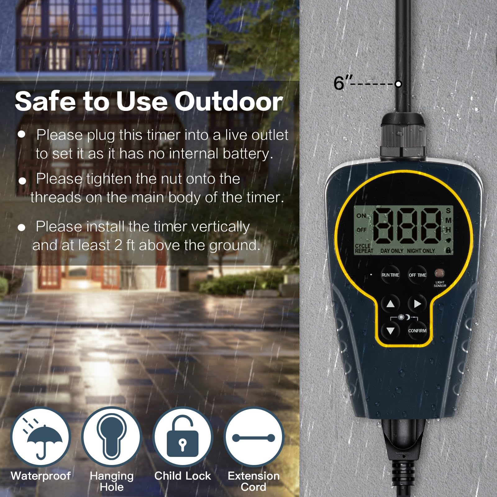 Techbee weatherproof exterior housing protects indoor or outdoor devices.