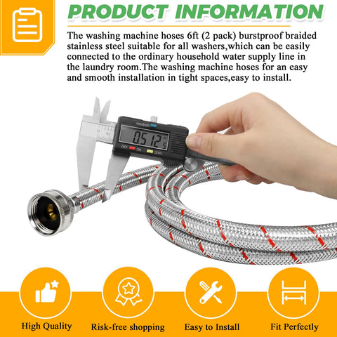 Techecook stainless-steel braided hose closeup highlights corrosion resistance and robust construction.