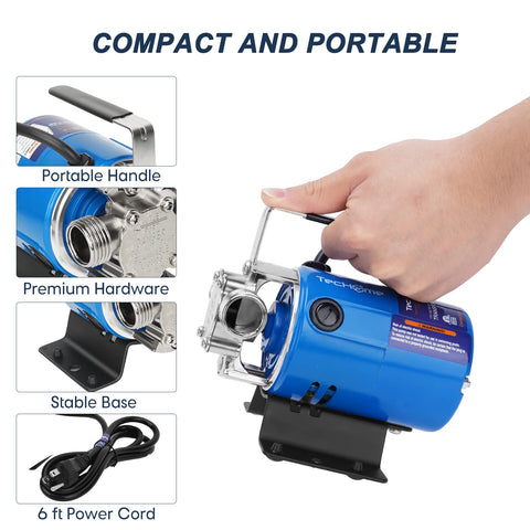 TecHome Pump with Hose suction hose kit enables flexible water extraction.