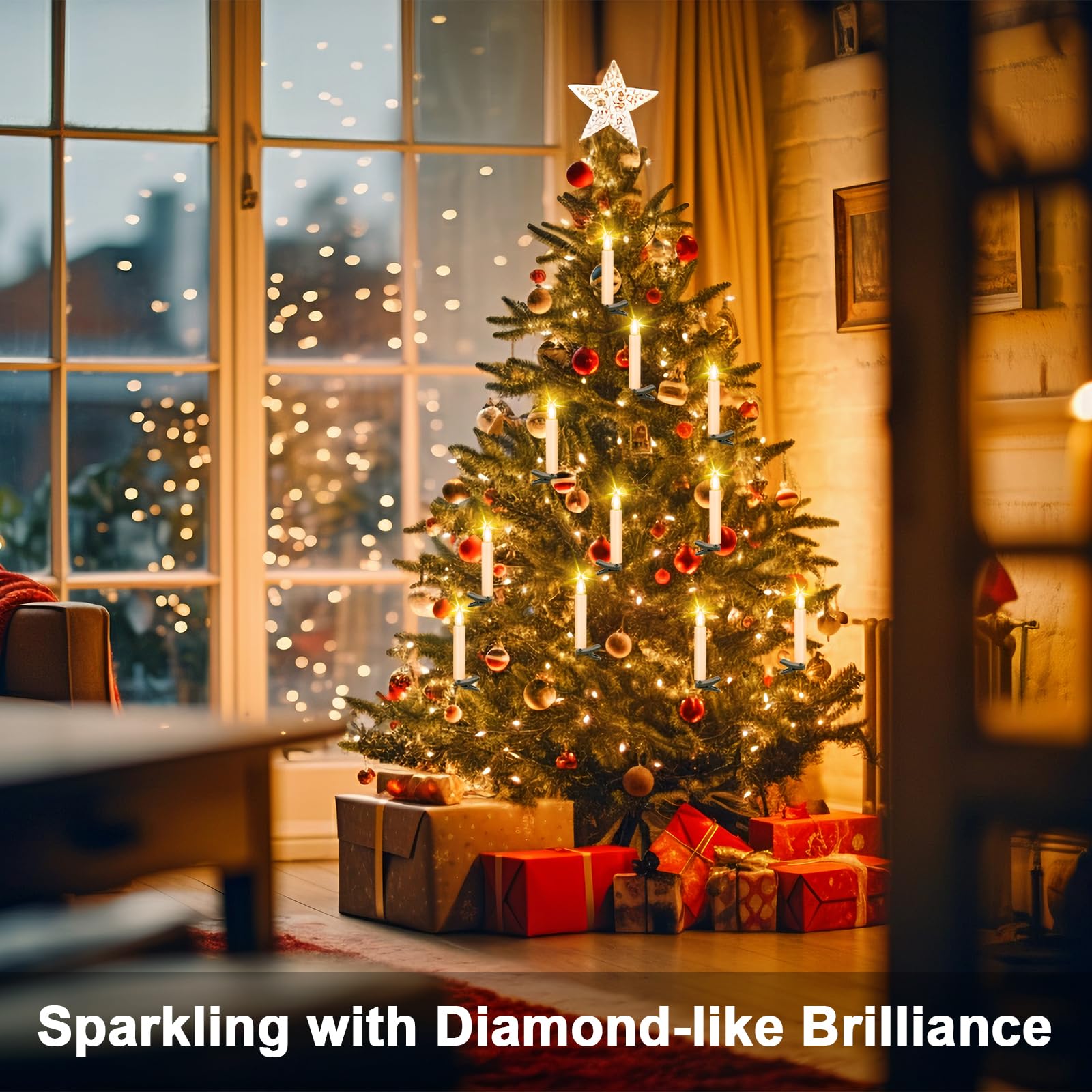 TECHLONG battery-operated clip-on candle with remote timer for convenient decorating