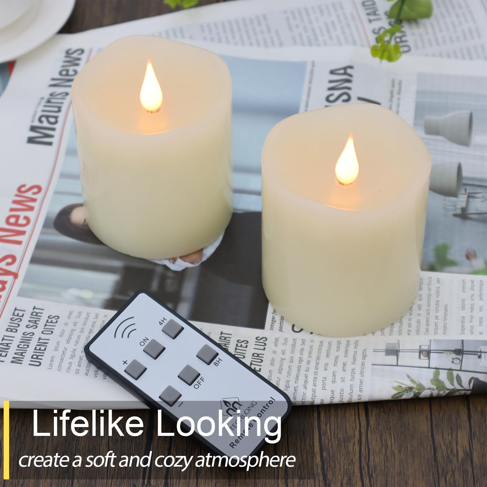 TechLONG flameless candle with 3D moving flame for realistic ambience