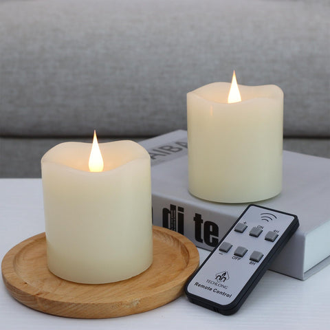 TechLONG flameless candle ivory 3x3 with remote timer for easy control