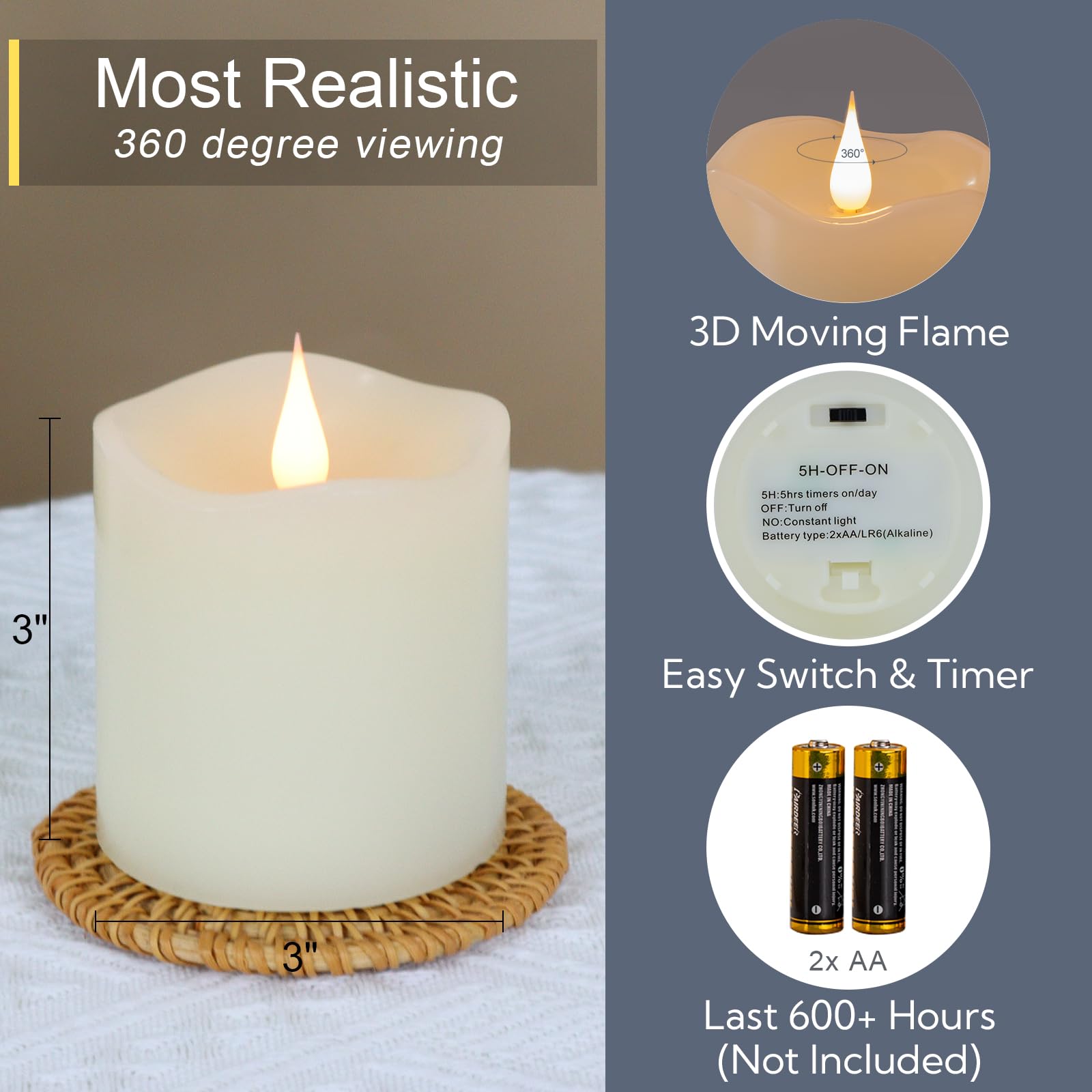 TechLONG flameless candle remote timer in use for events