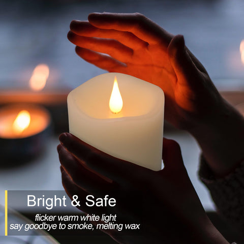 TechLONG wax-finish flameless candle with glossy surface and lifelike glow