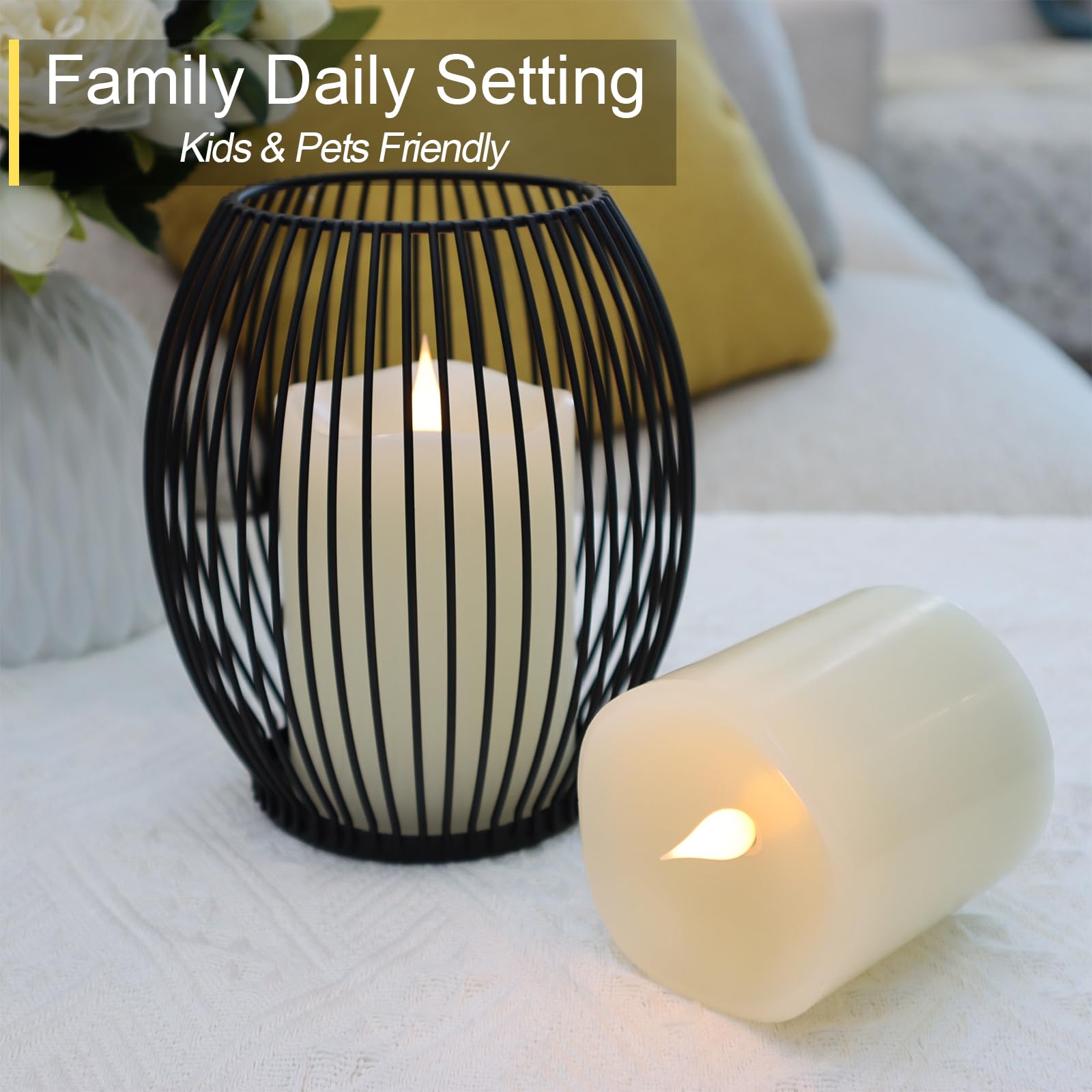 TechLONG flameless candle used as a wedding centerpiece for warmth