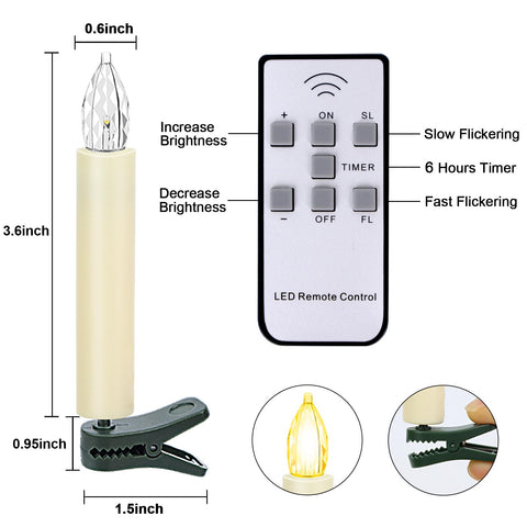TECHLONG flameless LED window candle with diamond flame for elegant decor
