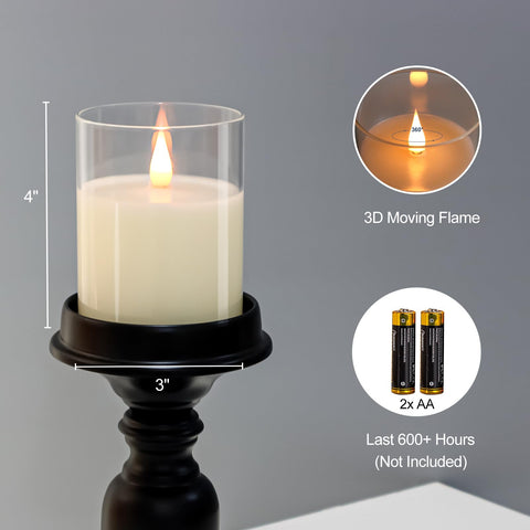 TECHLONG Glass Flameless Candle with remote timer enables effortless timed glow for events.