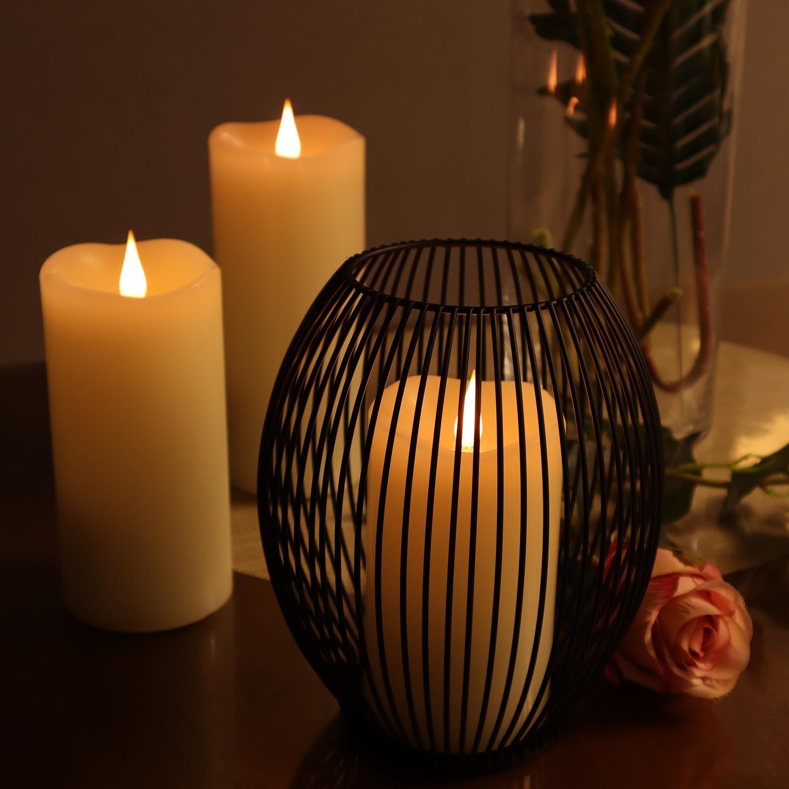 TECHLONG warm yellow glow candles for cozy decor