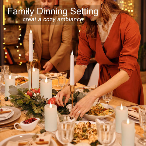 TechLong candle creates elegant wedding and party ambience on tables.