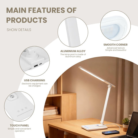 TECHNOVA LED Desk Lamp four-axis rotation for flexible angle