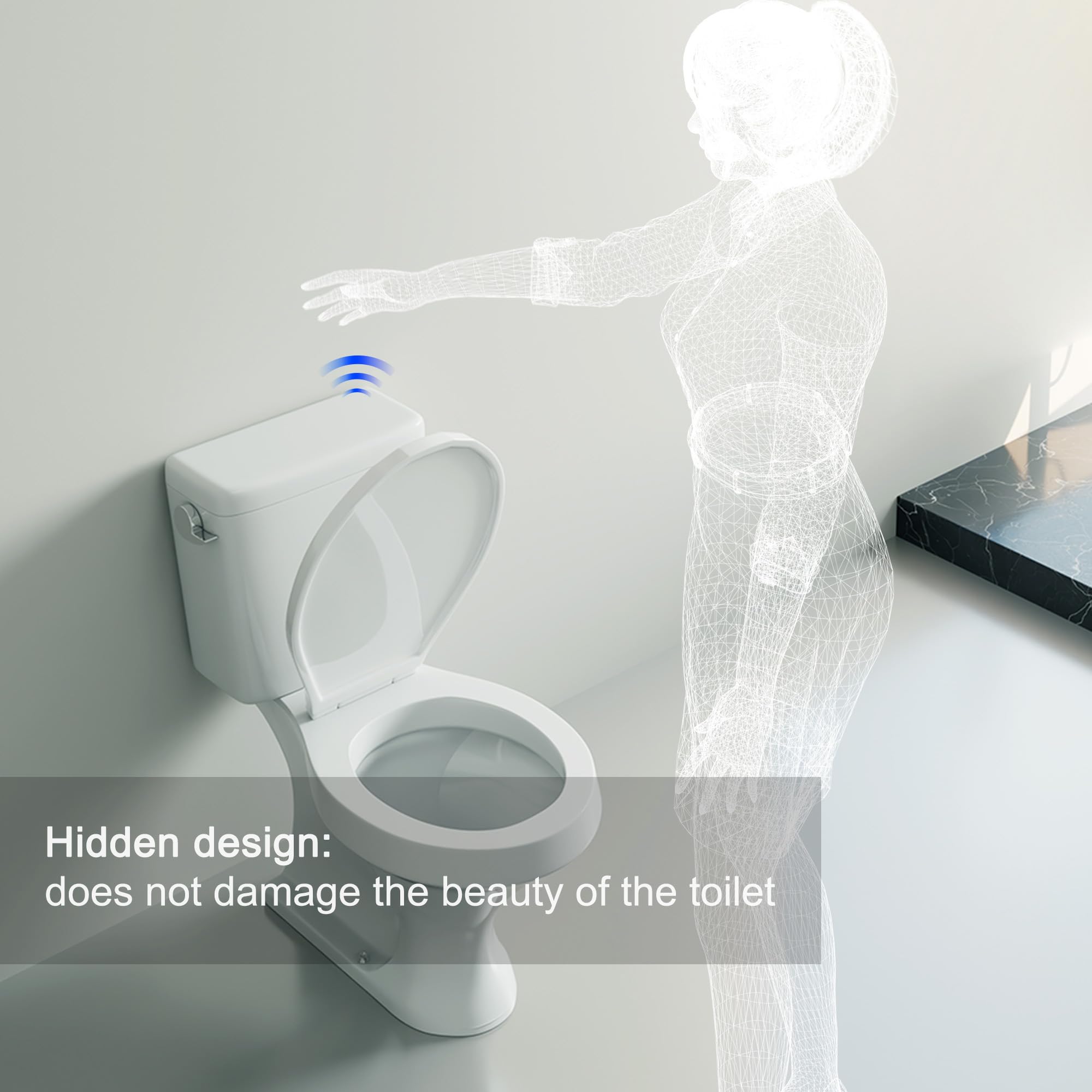 TECHO hygienic touchless flush in action reducing contact points.