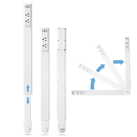 TECHY Outlet Extender assembly angle shows easy tool-free setup and four-direction reach.