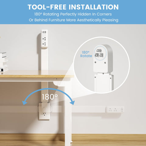 TECHY Outlet Extender rotates and extends to reach hidden outlets.