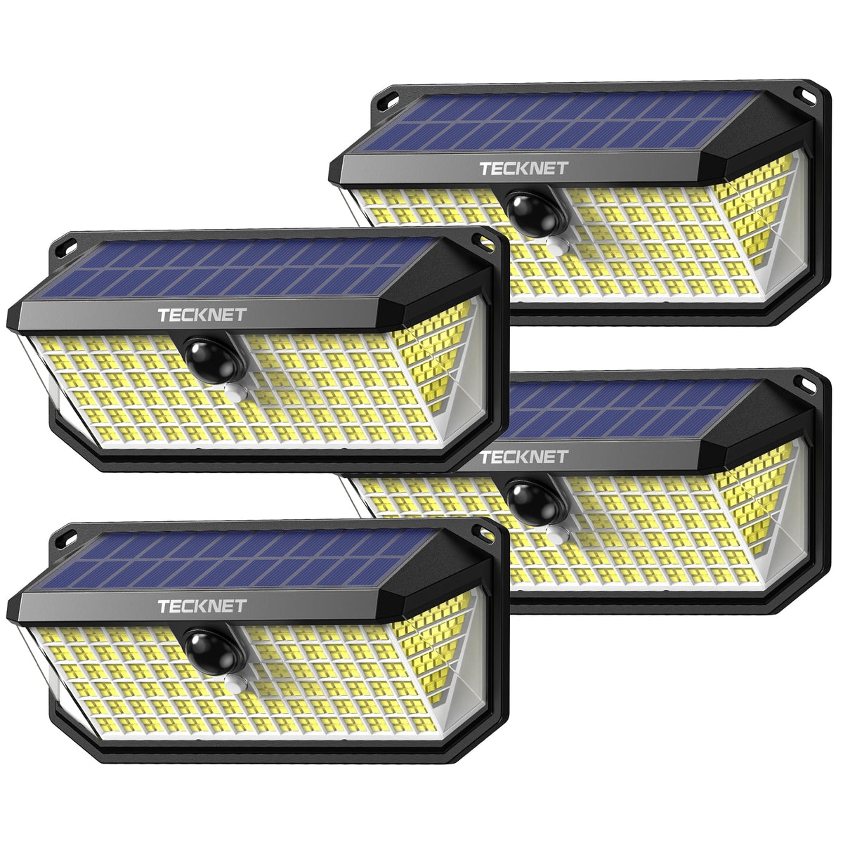 TECKNET 4200lm brightness across 416 LEDs for wide outdoor coverage at night