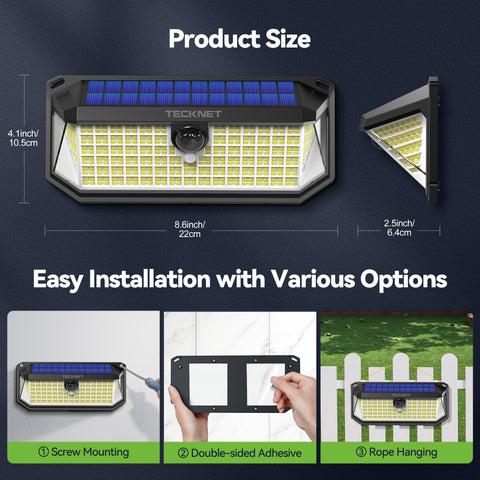 TECKNET 4200LM solar light on porch creates welcoming, energy-efficient ambience.
