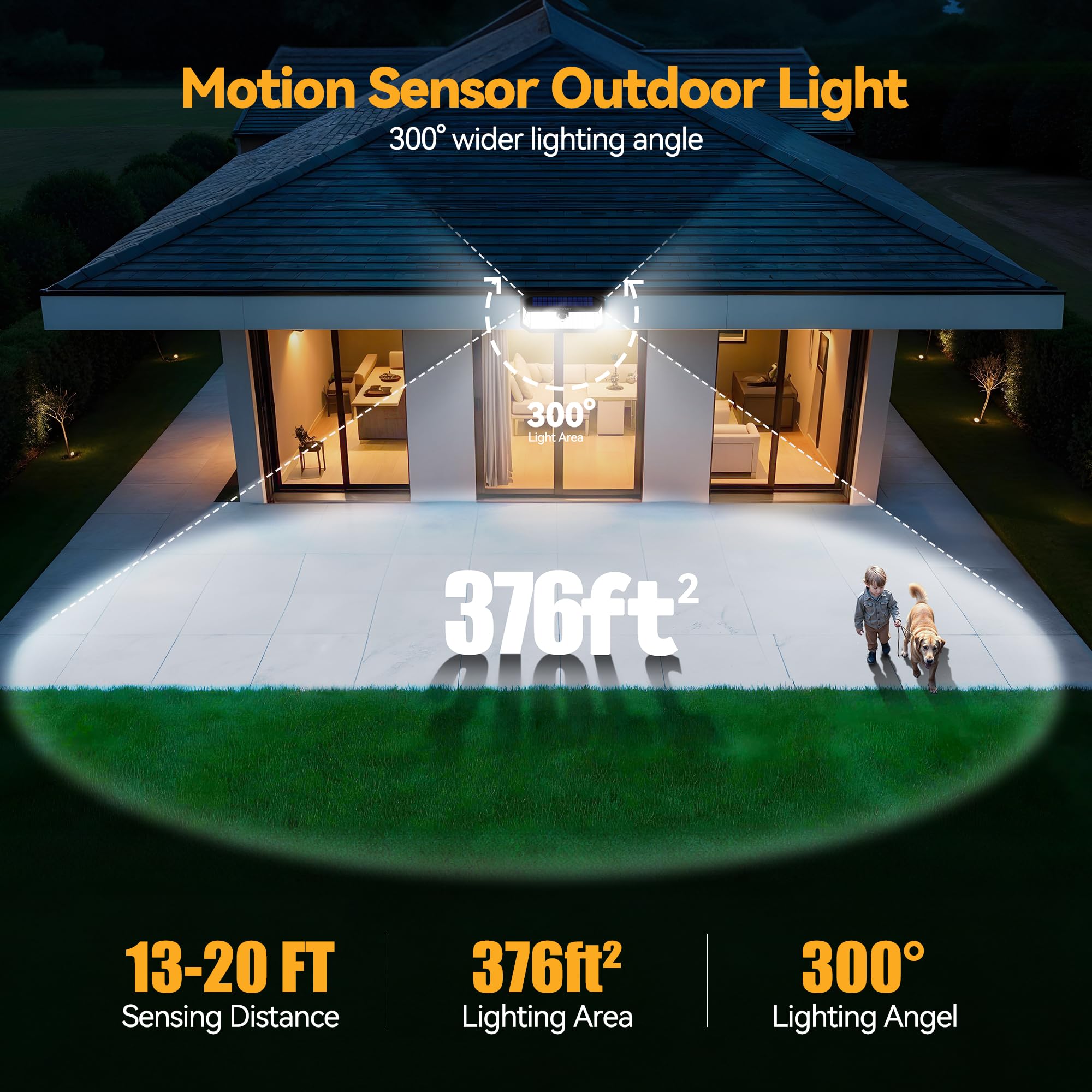 TECKNET 461 LED solar motion light easy installation with multiple mounting options.