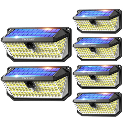 TECKNET 461 LED solar motion light, front view, ideal for bright entryway illumination.