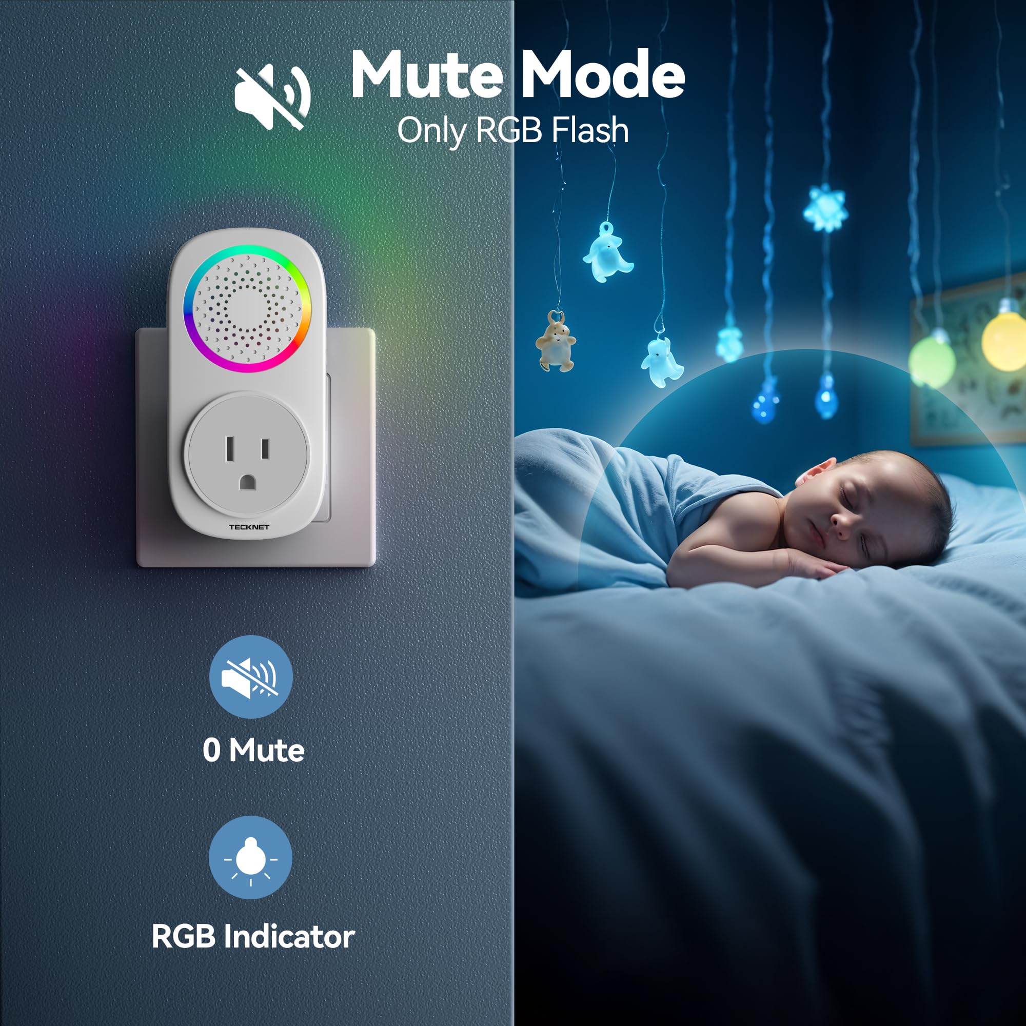 TECKNET built-in outlet design keeps existing outlet free for other devices