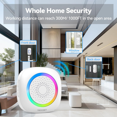 TECKNET door sensor with 1000ft range for wide coverage