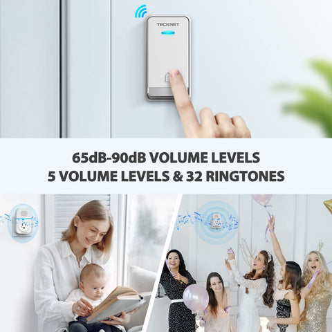 TECKNET doorbell 5-level volume for personalized notifications