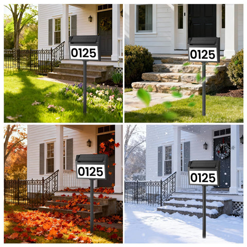 TECKNET solar address sign weatherproof body ensures reliability in all seasons.