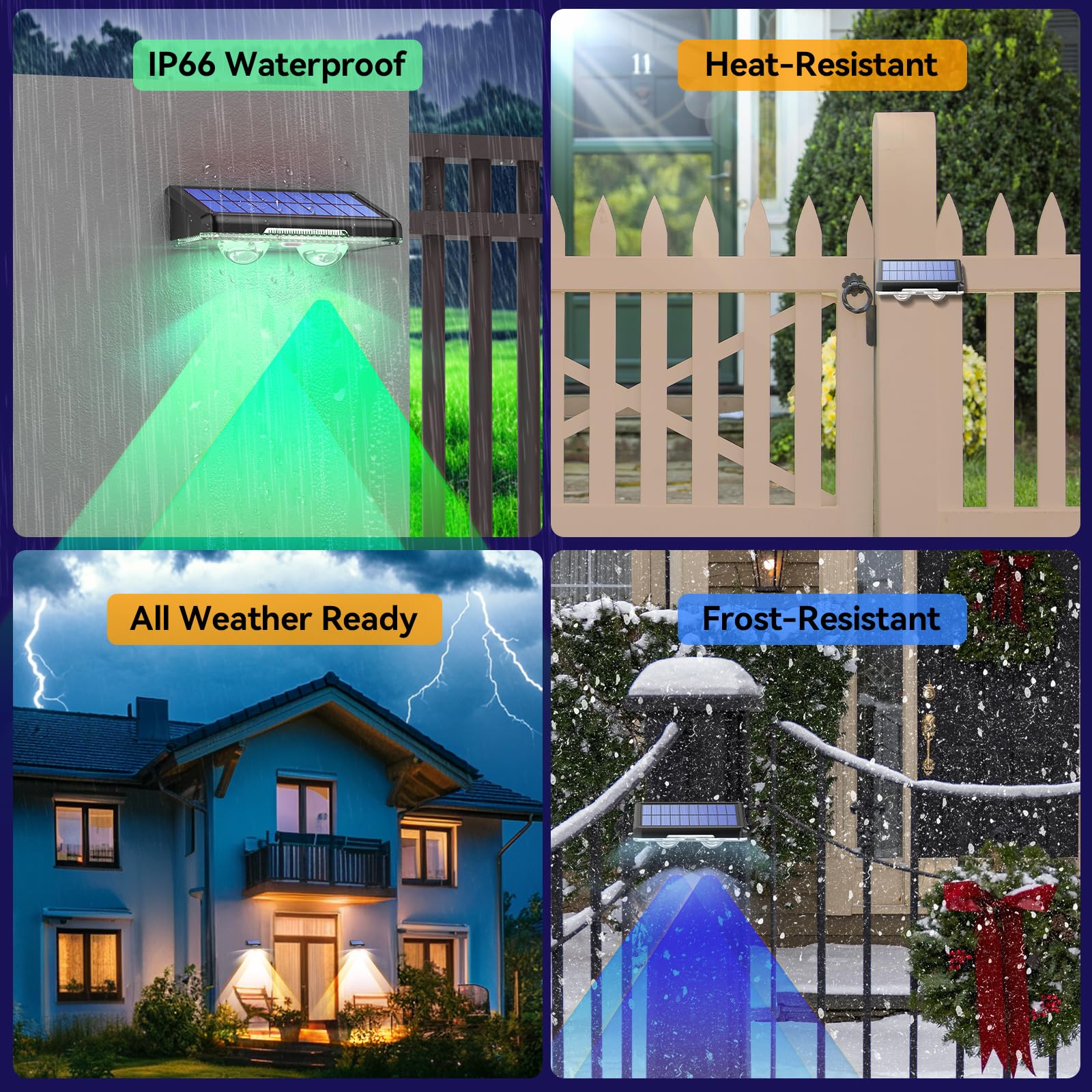 TECKNET decorative solar fence lights enhancing outdoor ambiance