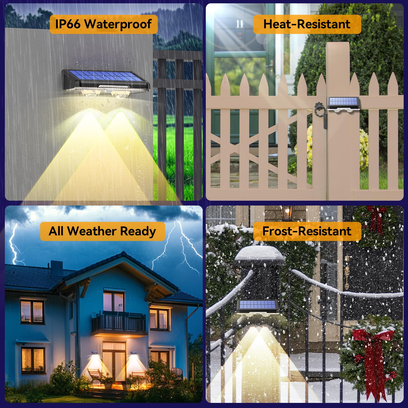 TECKNET eco-friendly solar fence light reducing energy consumption