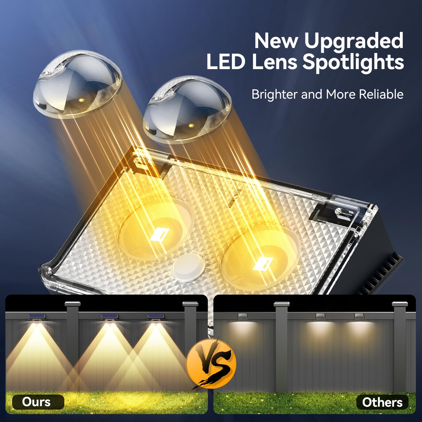 TECKNET IP66 weatherproof fence light designed for year-round outdoor use