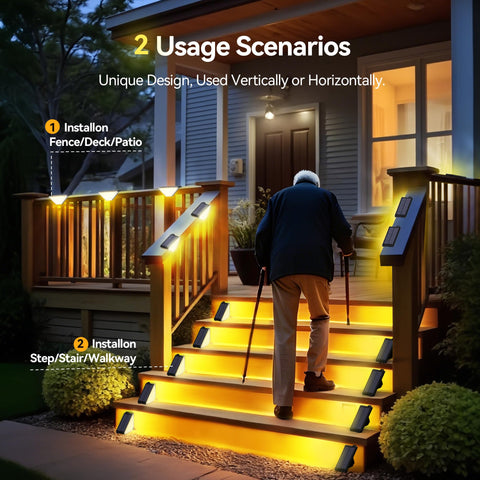 TECKNET 24-LED solar step light delivers bright 80-lumen illumination.