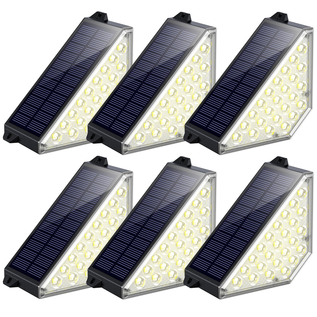 TECKNET solar step light installed horizontally for safe night navigation on stairs.