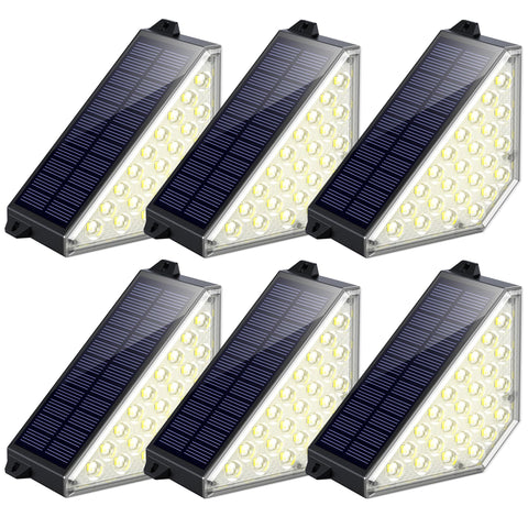 TECKNET solar step light installed horizontally for safe night navigation on stairs.