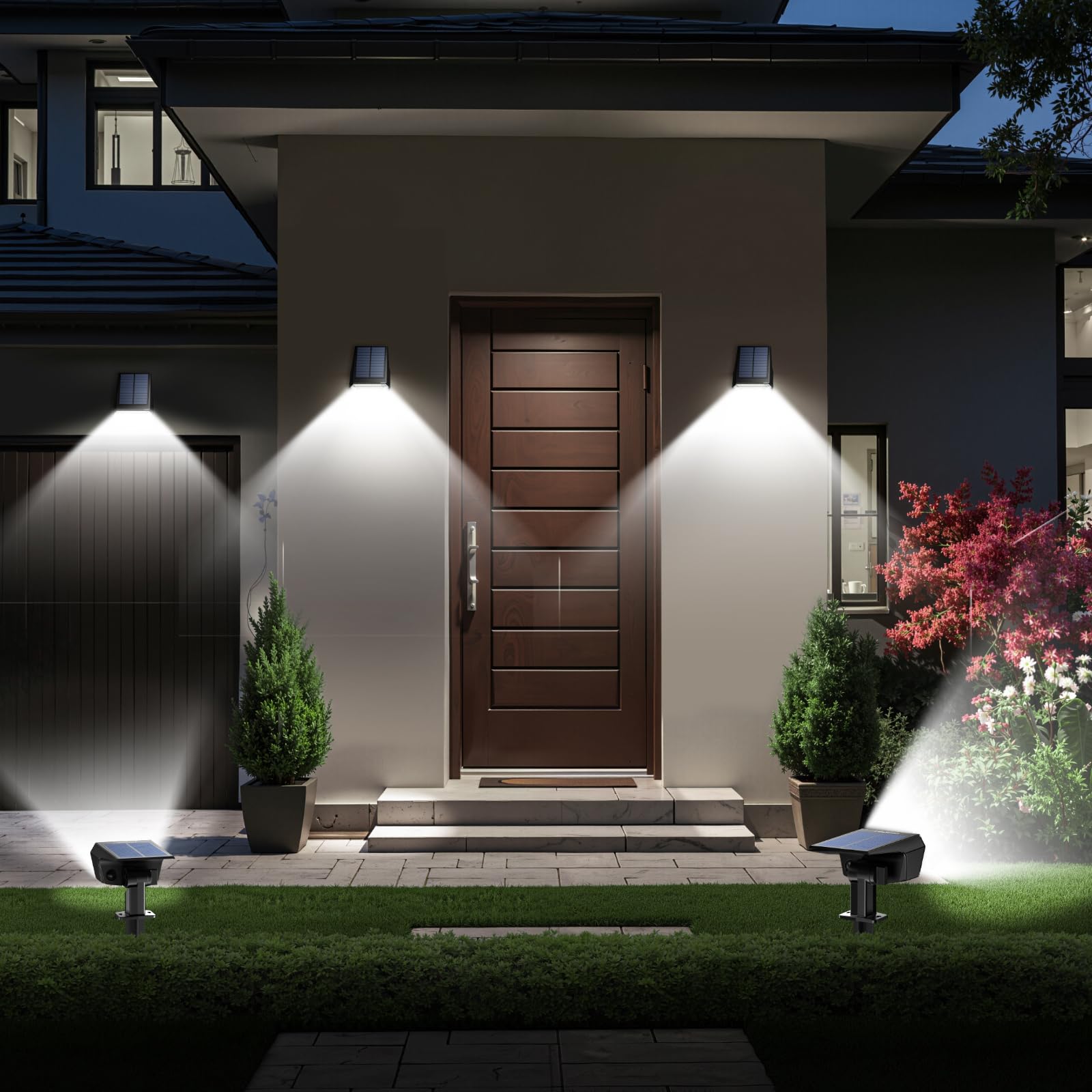 TECKNET wall mount brackets enable overhead garden lighting.