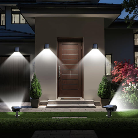 TECKNET wall mount brackets enable overhead garden lighting.