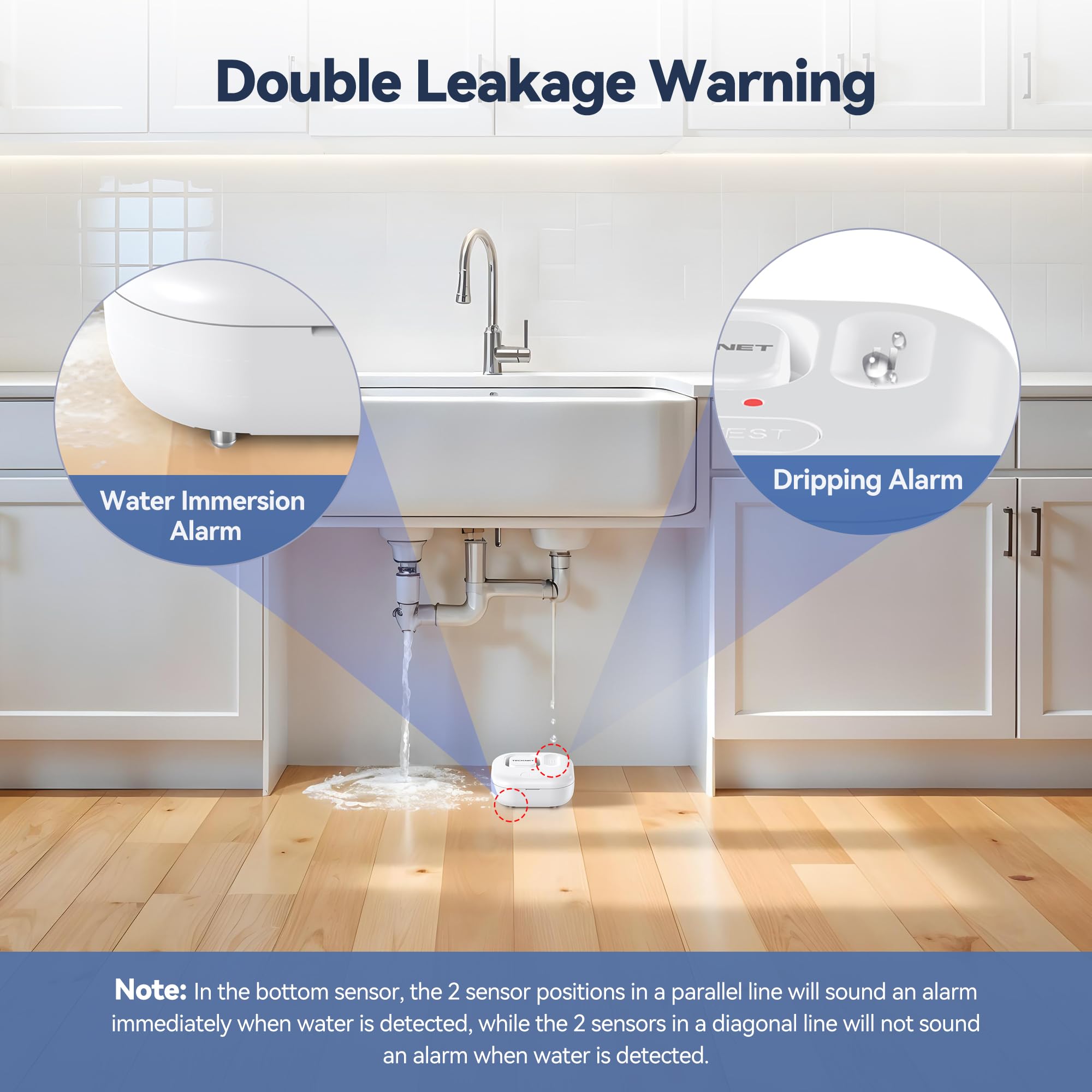 TECKNET detector emits a 120 dB alarm for loud, immediate alerts.