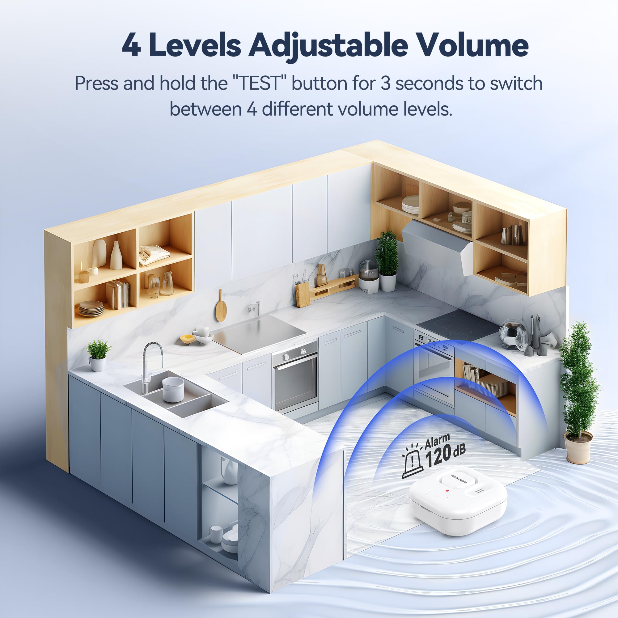 TECKNET detector is wireless and compact for flexible placement.