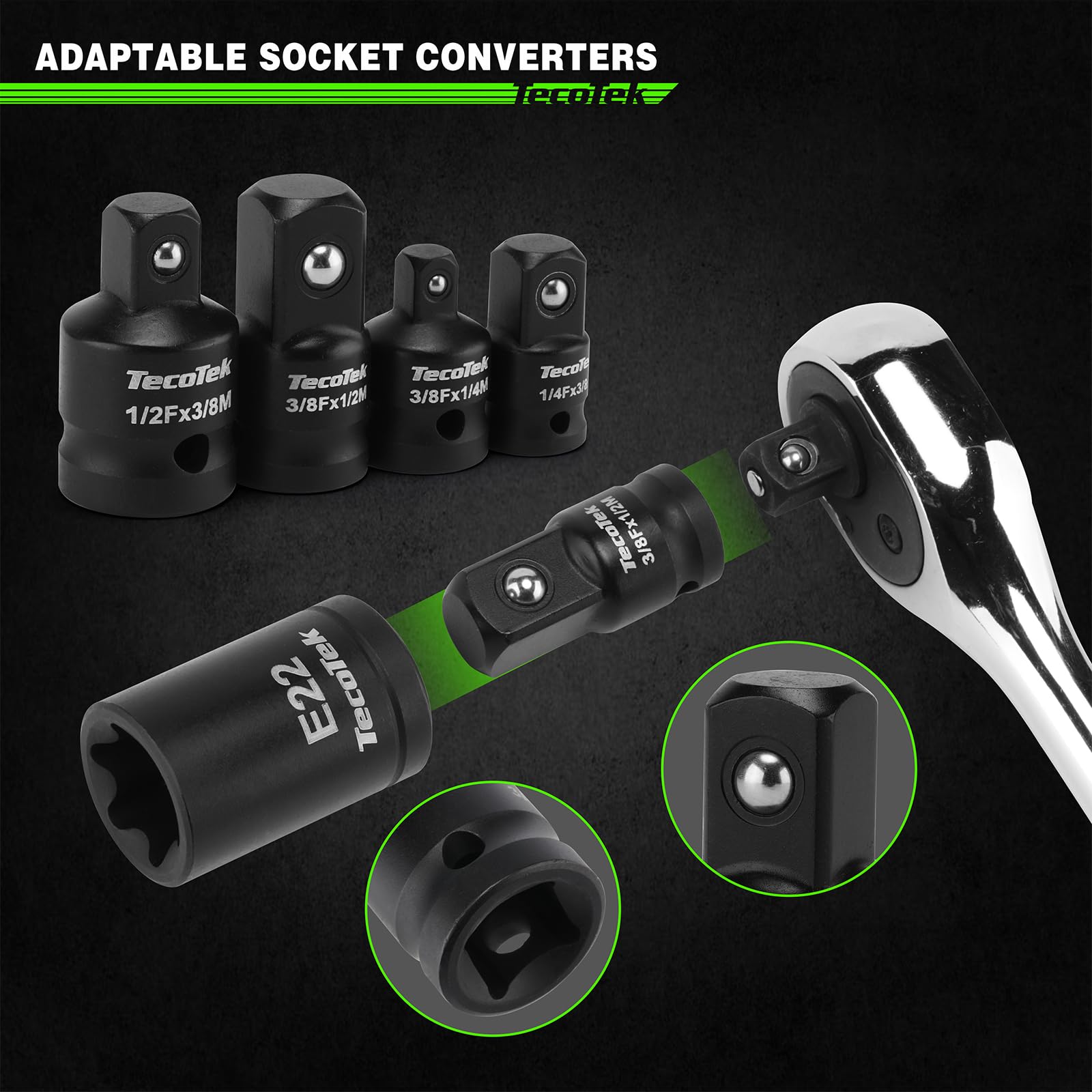 TecoTek Torx Plus sockets for cross-drive compatibility