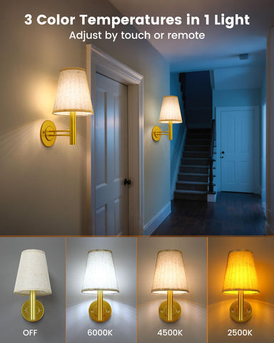 Tecomlight dual-control sconce: touch and remote for flexible brightness
