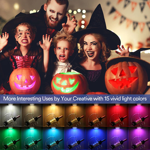 TECOMLIGHT Puck Light color cycle creates mood lighting for events.