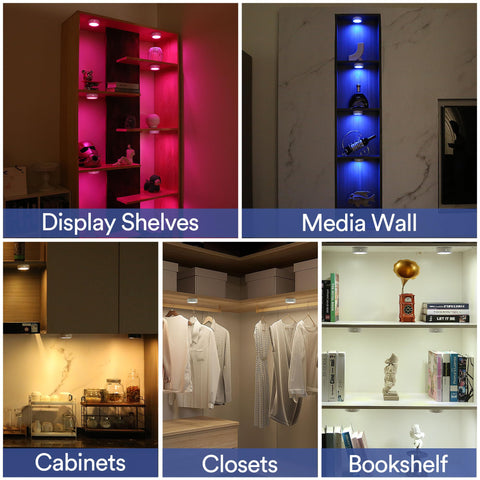 TECOMLIGHT Puck Light on kitchen cabinet delivers bright, even illumination.