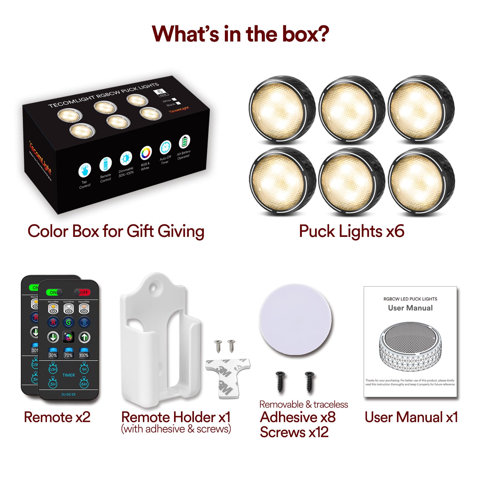 TECOMLIGHT remote control holder keeps remotes organized near the lights.