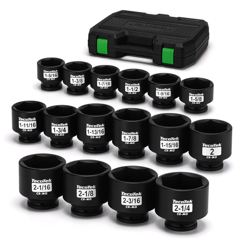 TecoTek 1/2-inch drive shallow sockets for tough fasteners.