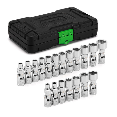 TecoTek 1-4 inch drive universal joint socket set in action for tight spaces