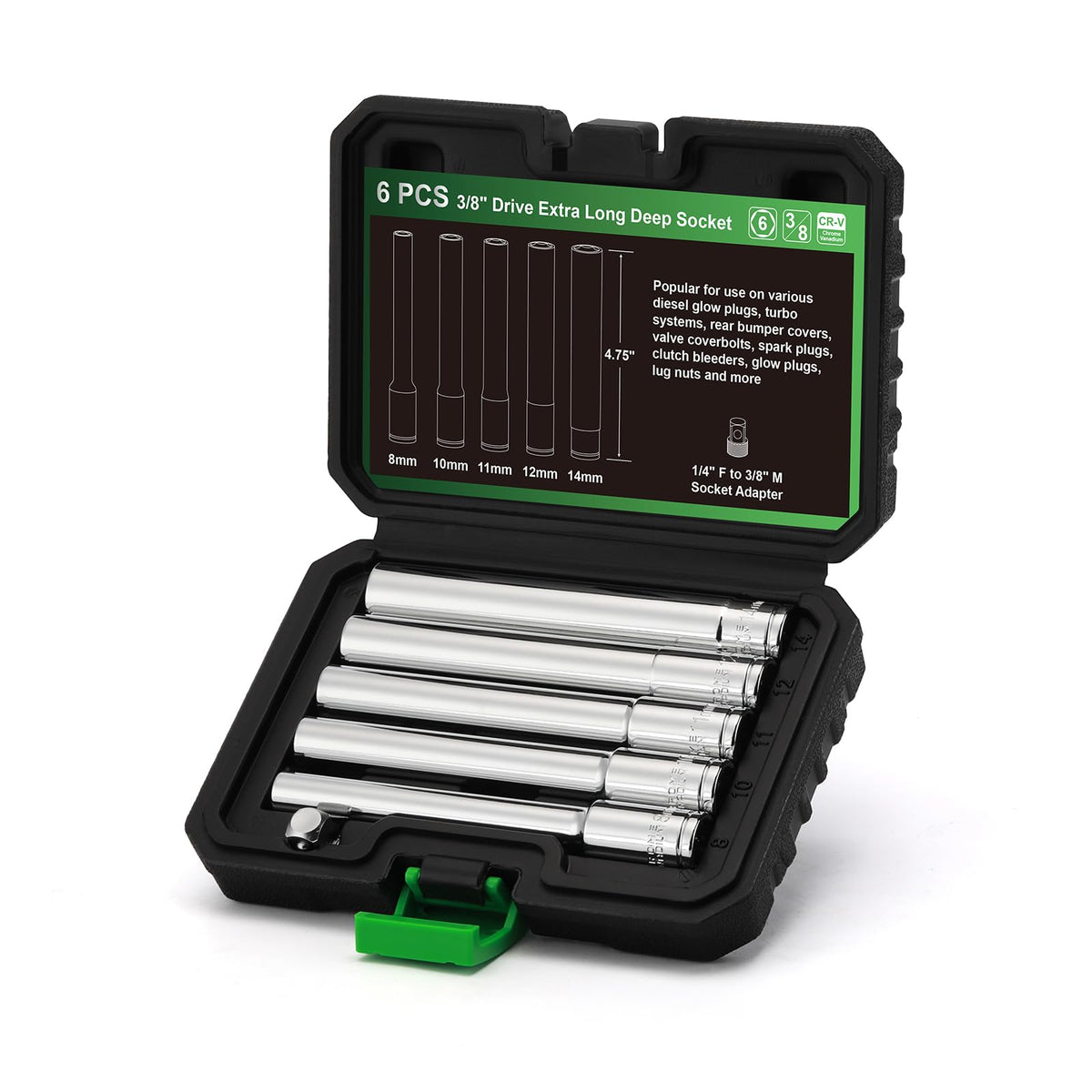 TecoTek 6pc deep metric sockets set for automotive work