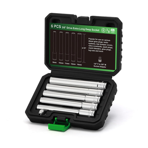 TecoTek 6pc deep metric sockets set for automotive work