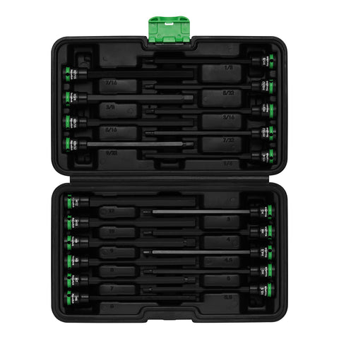 TecoTek Allen bit sockets with size labels for quick identification.